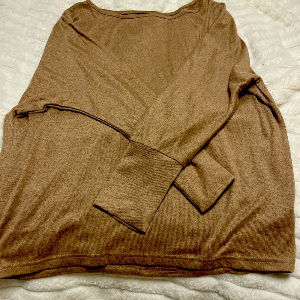 long sleeve soft brown shirt
